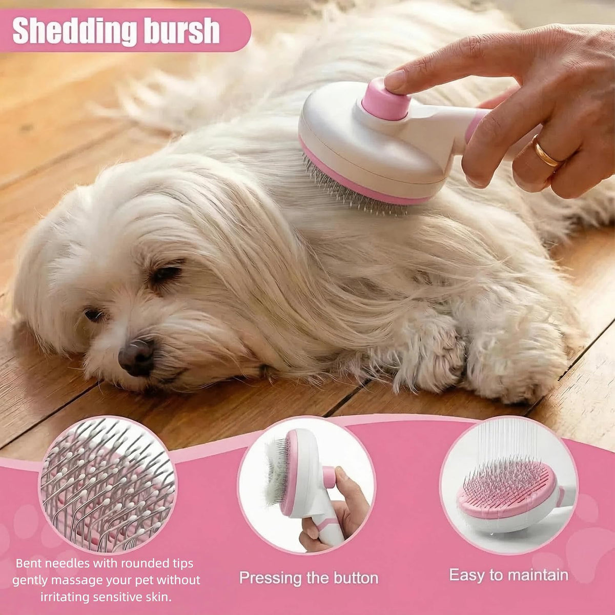 dog bath kit & dog brush kit for shown in use