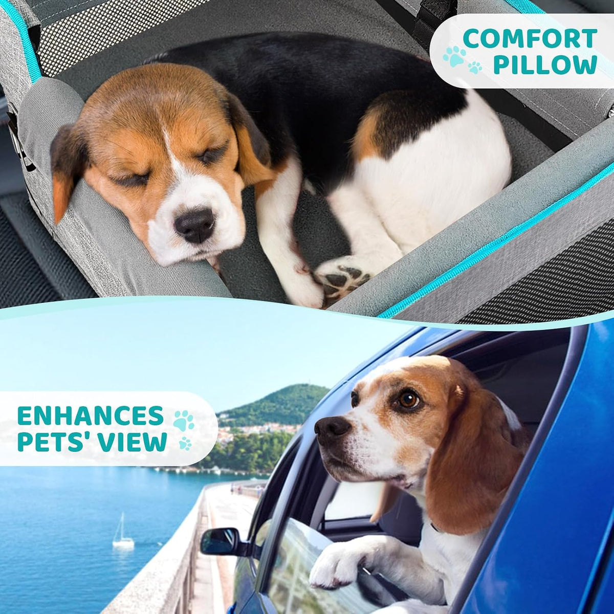 genorth dog car seats for small dogs, pet, close-up detail