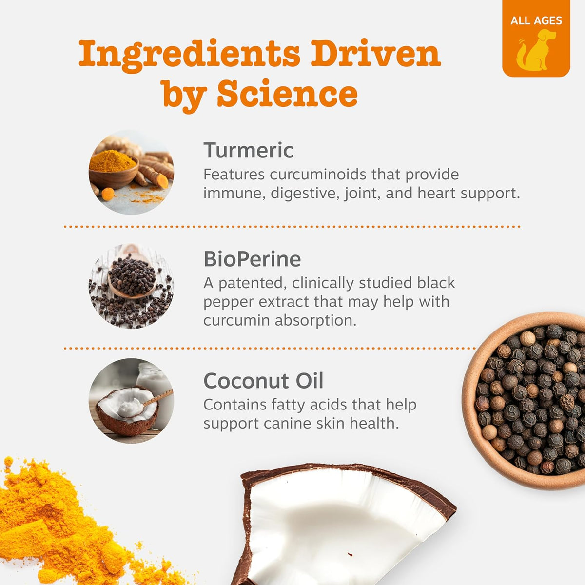 zesty paws turmeric dog joint supplement - joint, close-up detail