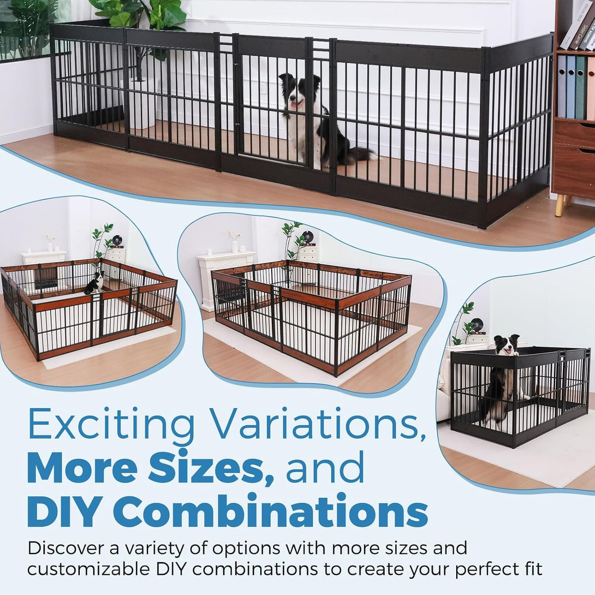 furniture style dog playpen, 27.5" tall indoor dog shown in use