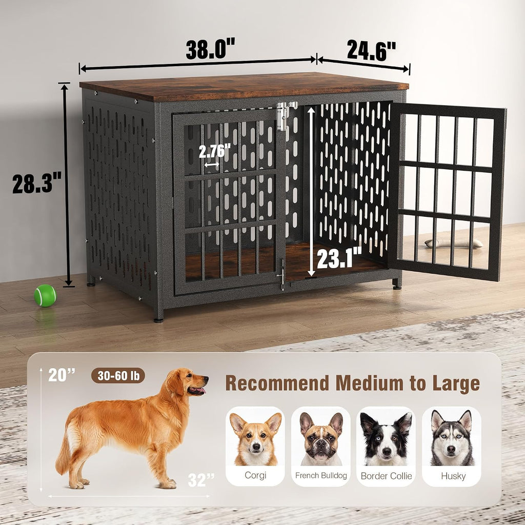 heavy duty dog crate furniture, decorative dog cage, package contents