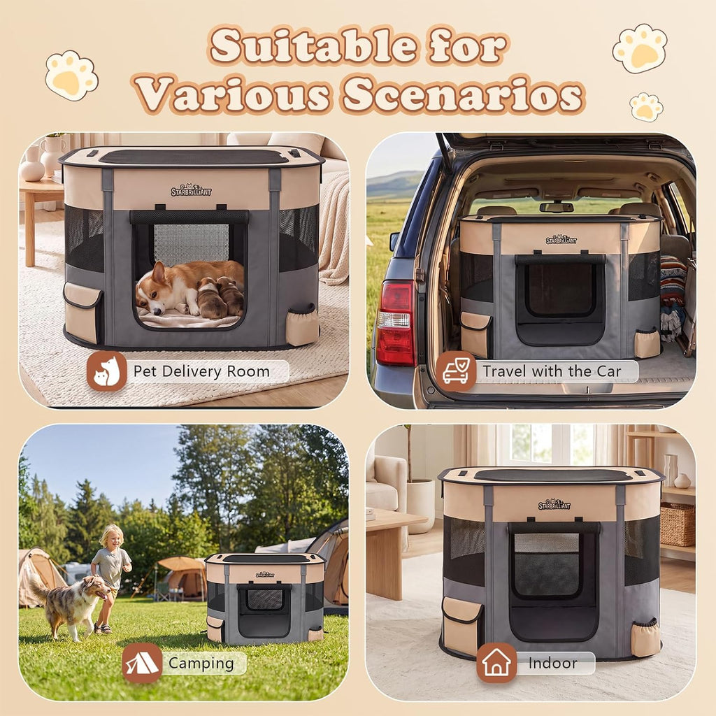 portable dog cat playpen, foldable dog crate kennel, package contents