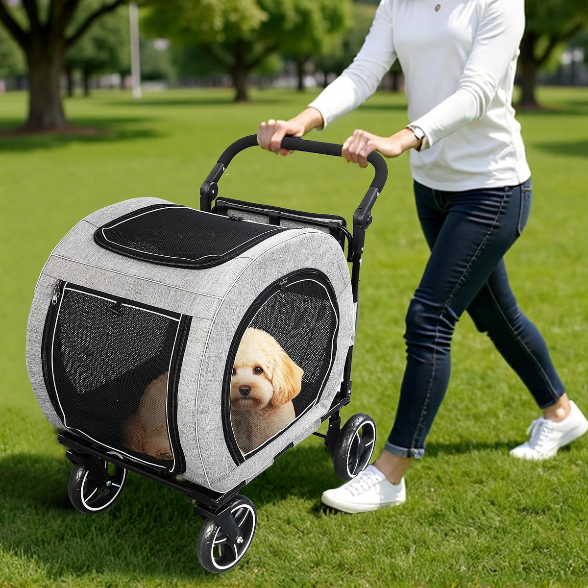 saudism pet stroller for dogs cats up to, close-up detail
