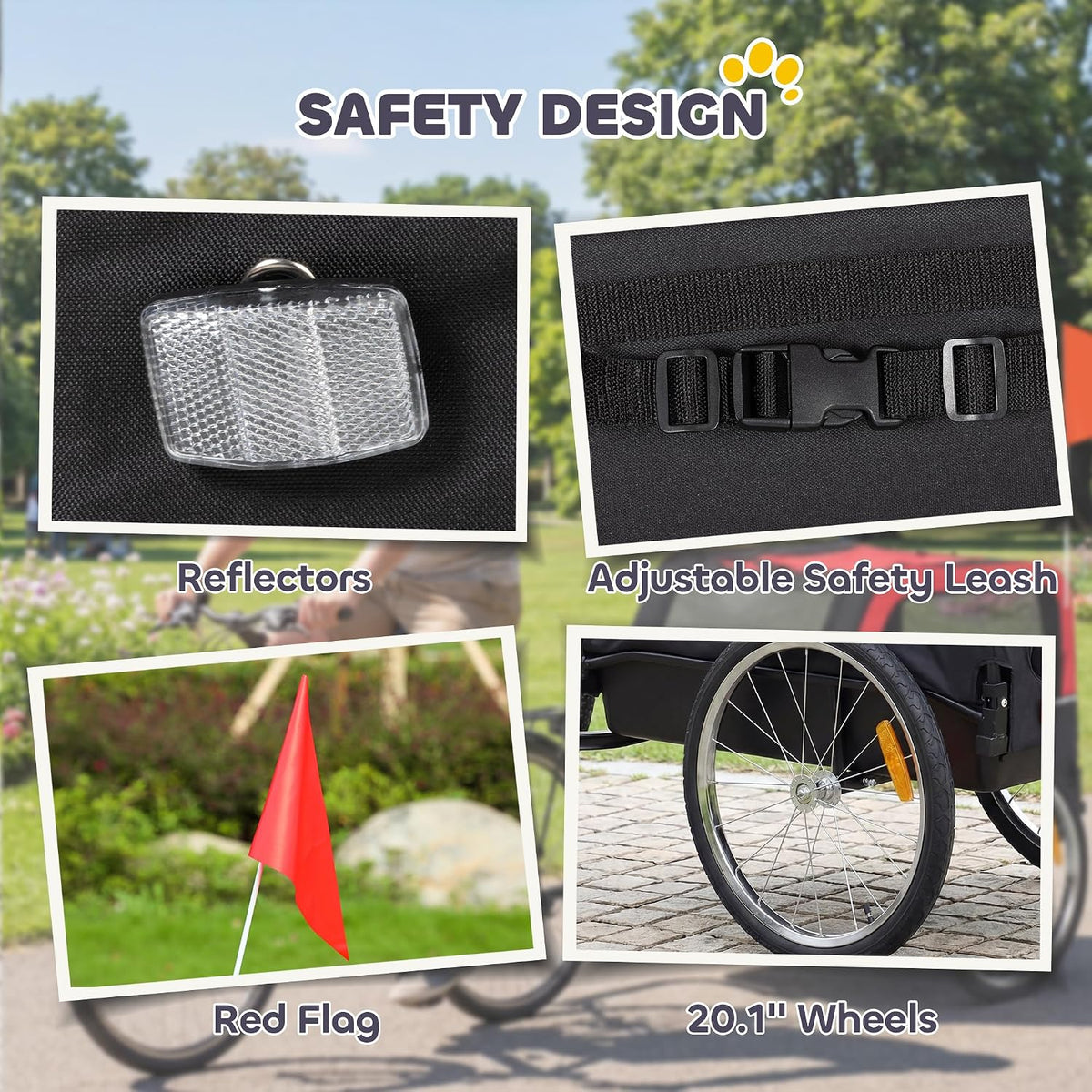pawhut dog bike trailer 20" air tires for on a desk or shelf