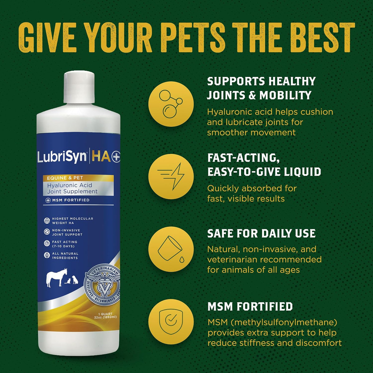 lubrisyn ha hip & joint supplement plus msm, close-up detail