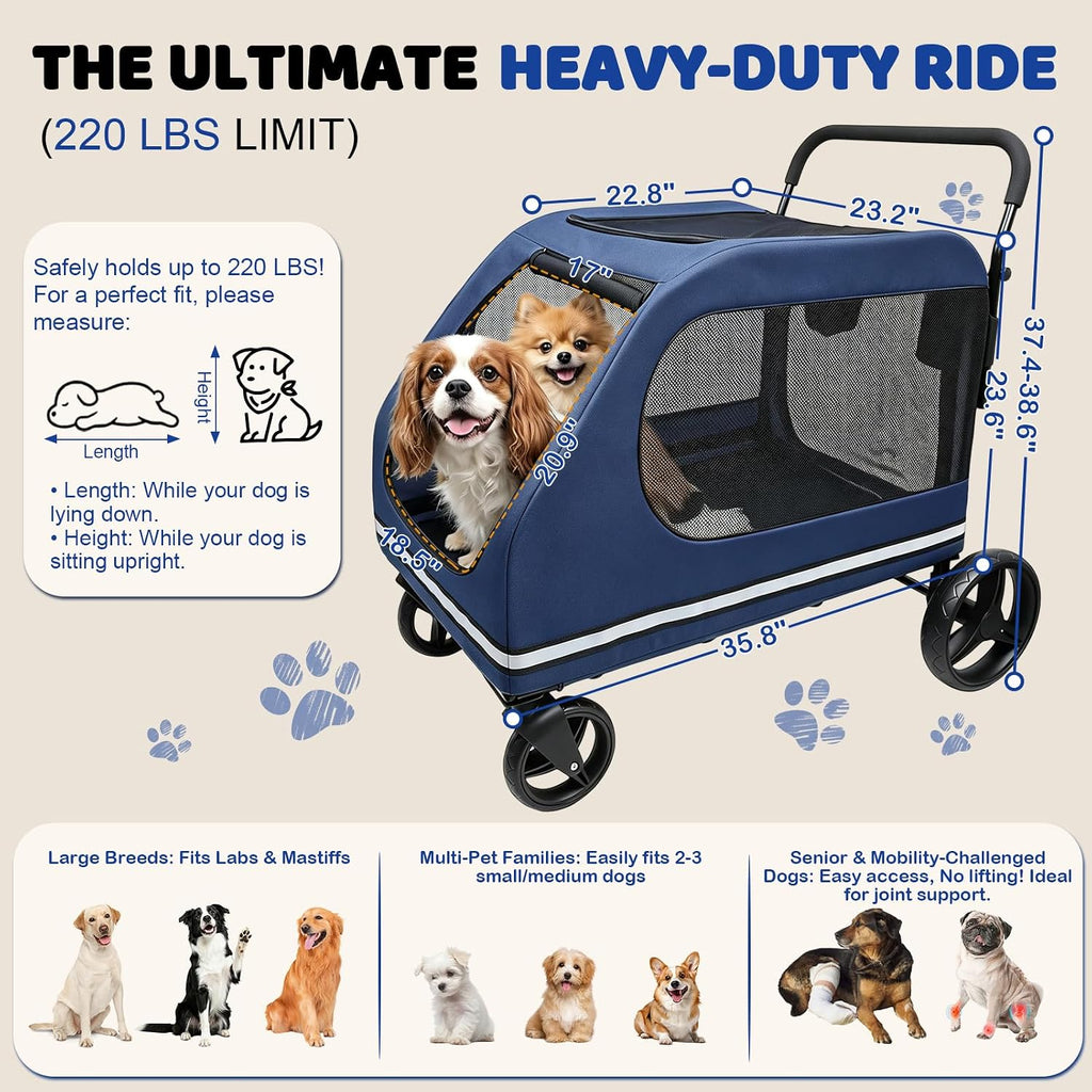 xiapia extra large dog stroller for large & shown in use