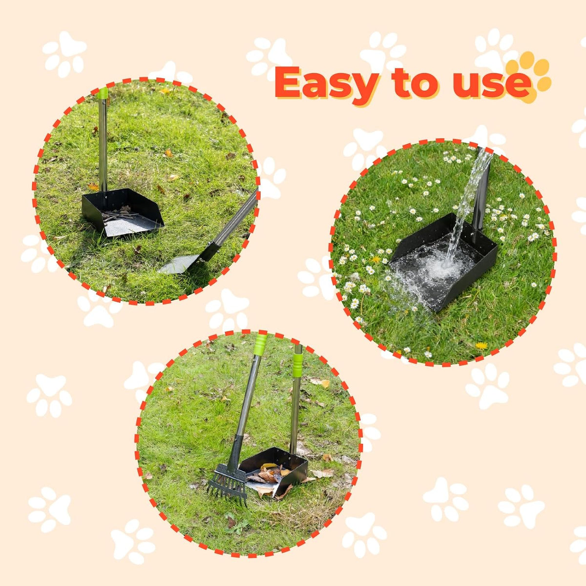 30l dog poop trash can outside, pet waste showing dimensions