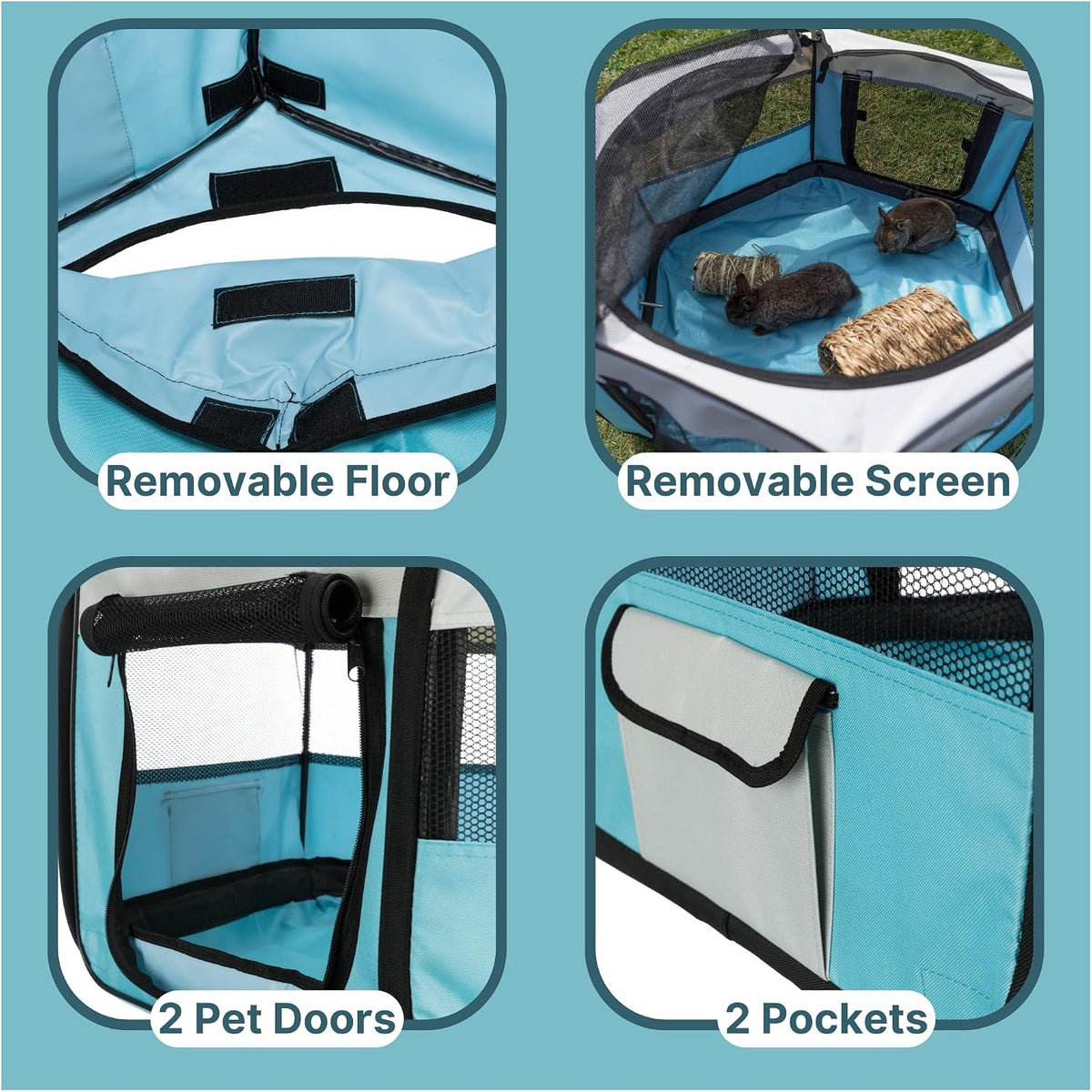 trixie soft sided mobile playpen, large showing dimensions