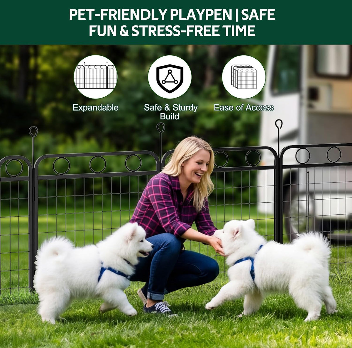 dog playpen - 32 inch 8 panel metal, close-up detail