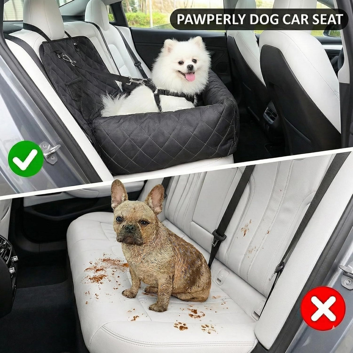 dog car seat for small & medium dogs, side view