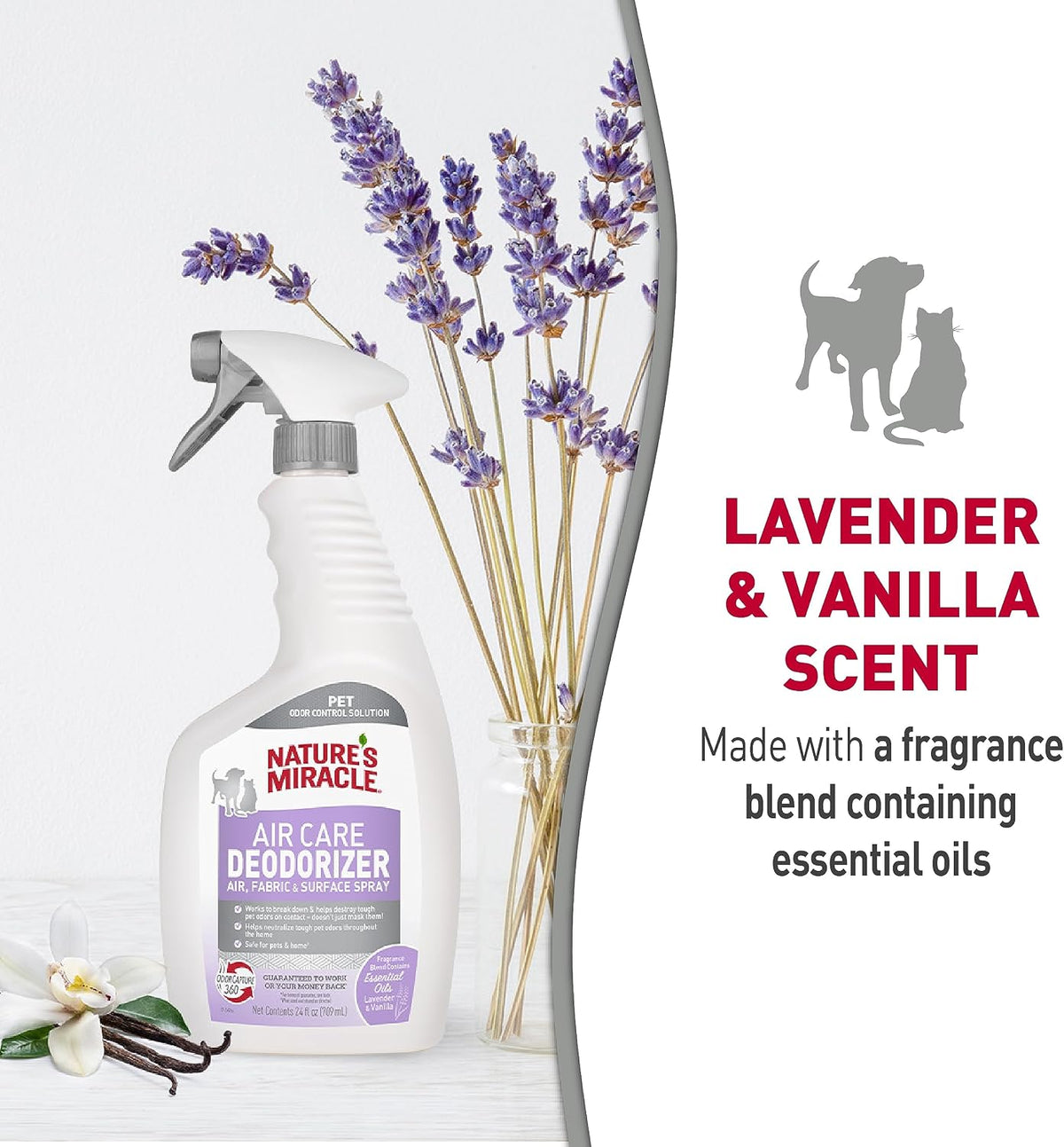 nature's miracle air care spray for multiple surfaces, side view