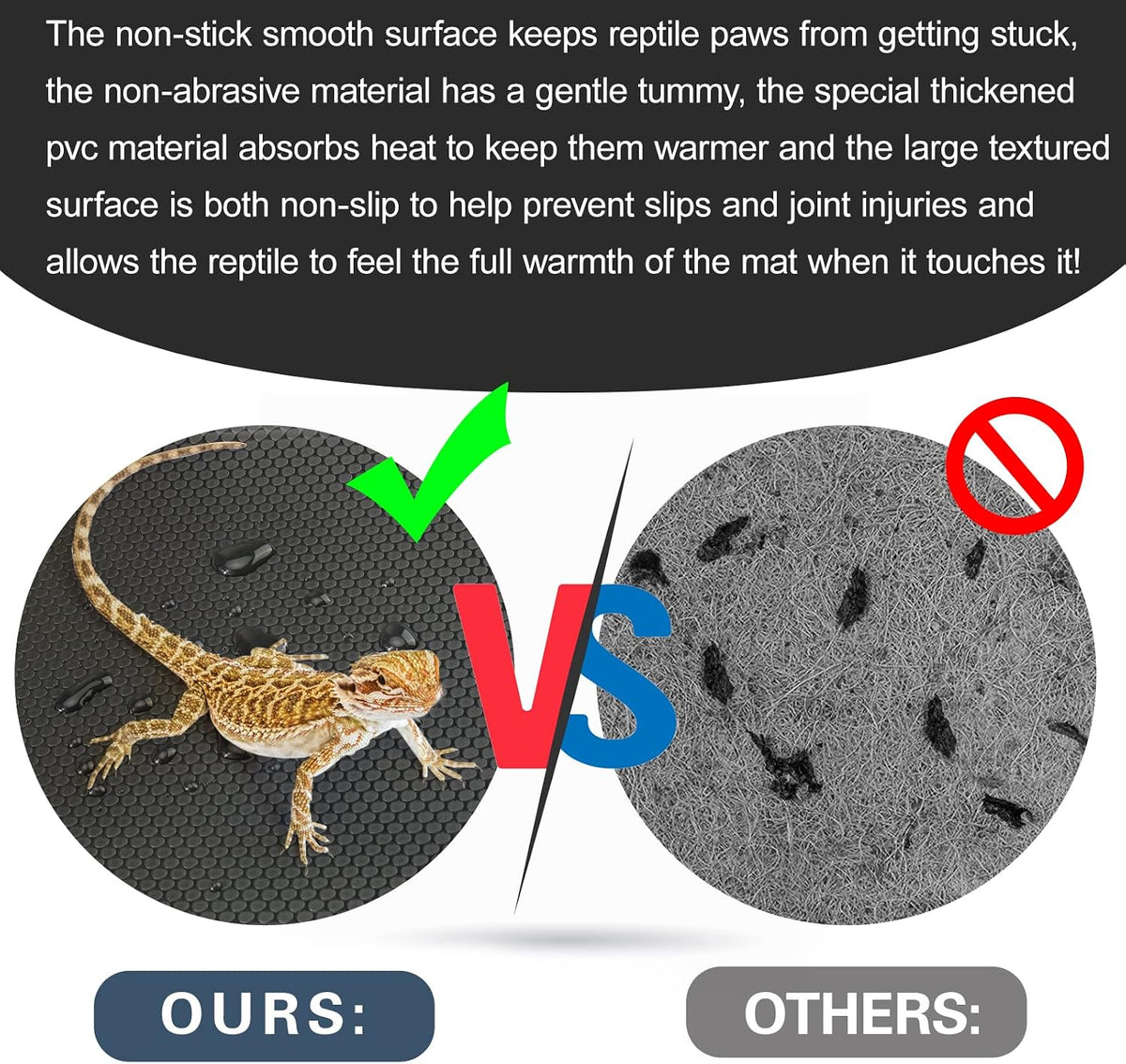 vodolo bearded dragon tank accessories, reptile terrarium carpet showing dimensions