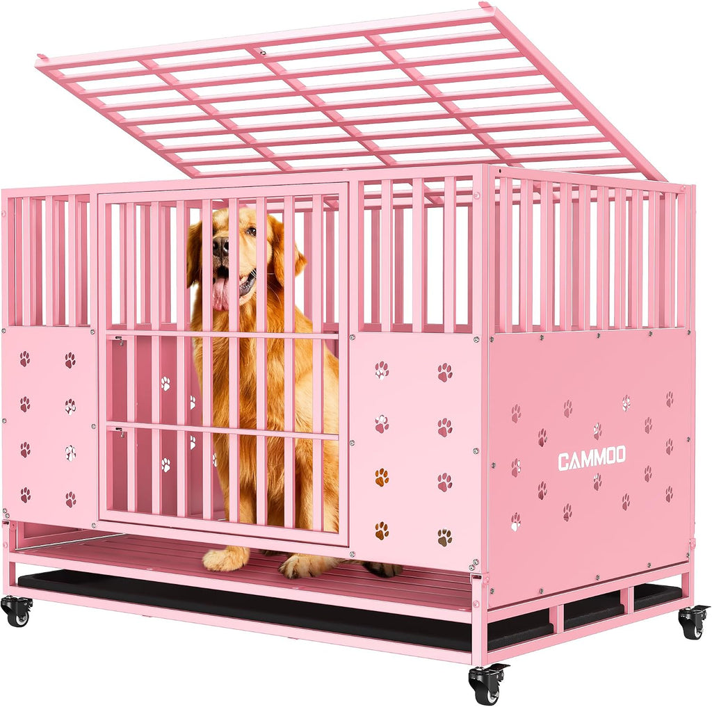 cammoo 48'' heavy duty dog crate/kennel for large, main product view