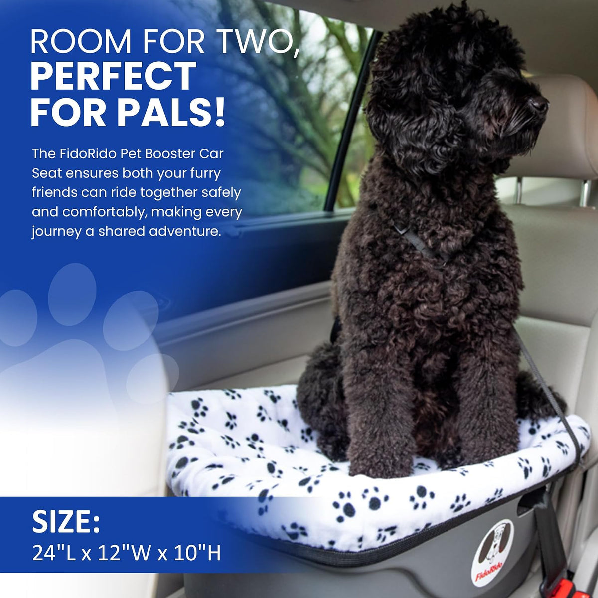 fidorido dog car seat - pet booster seat, side view