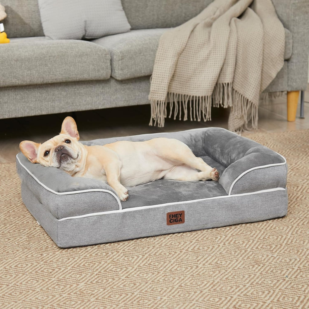 eheyciga orthopedic dog bed medium size dog, waterproof, front angle view
