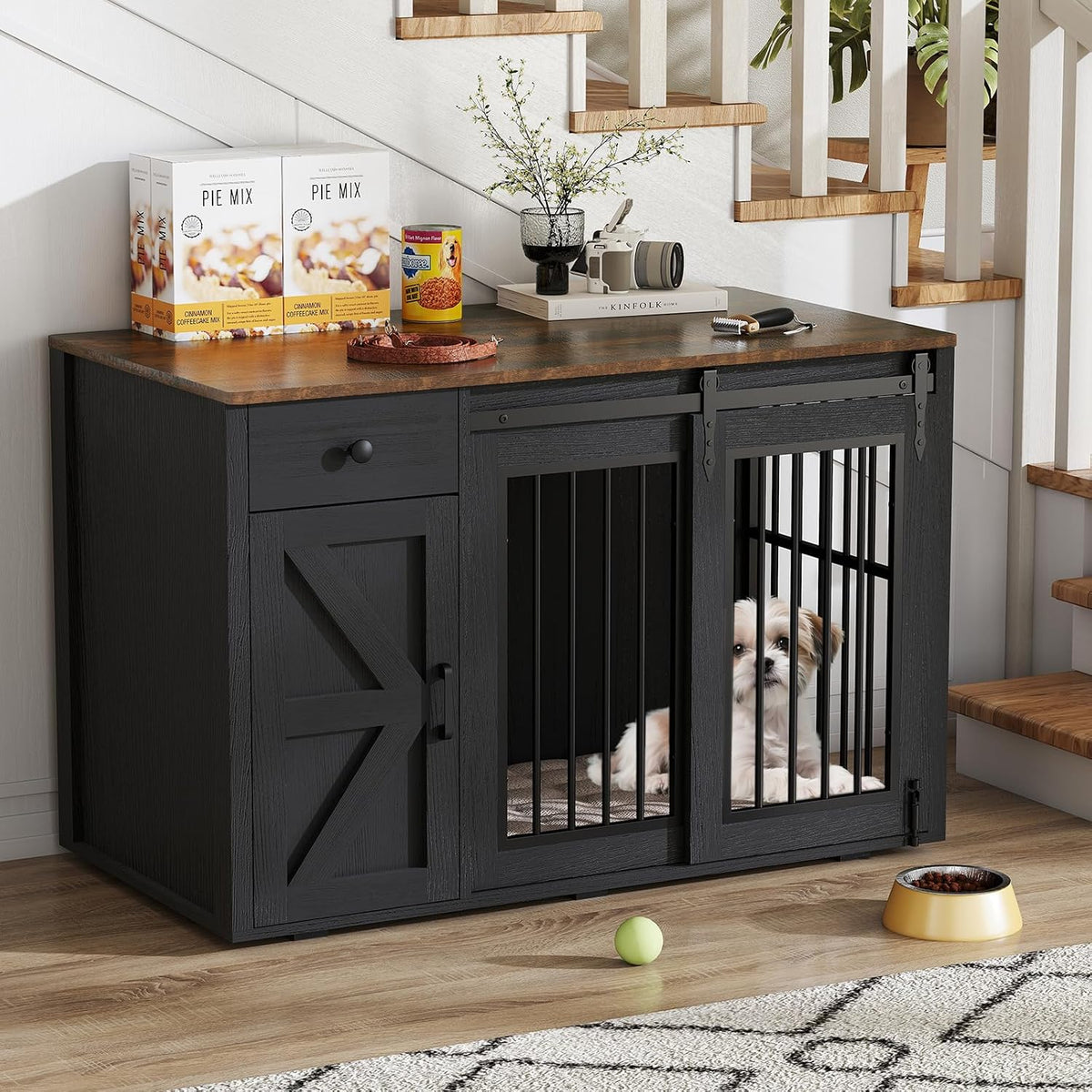 verano garden 44" dog crate furniture, dog kennel, main product view