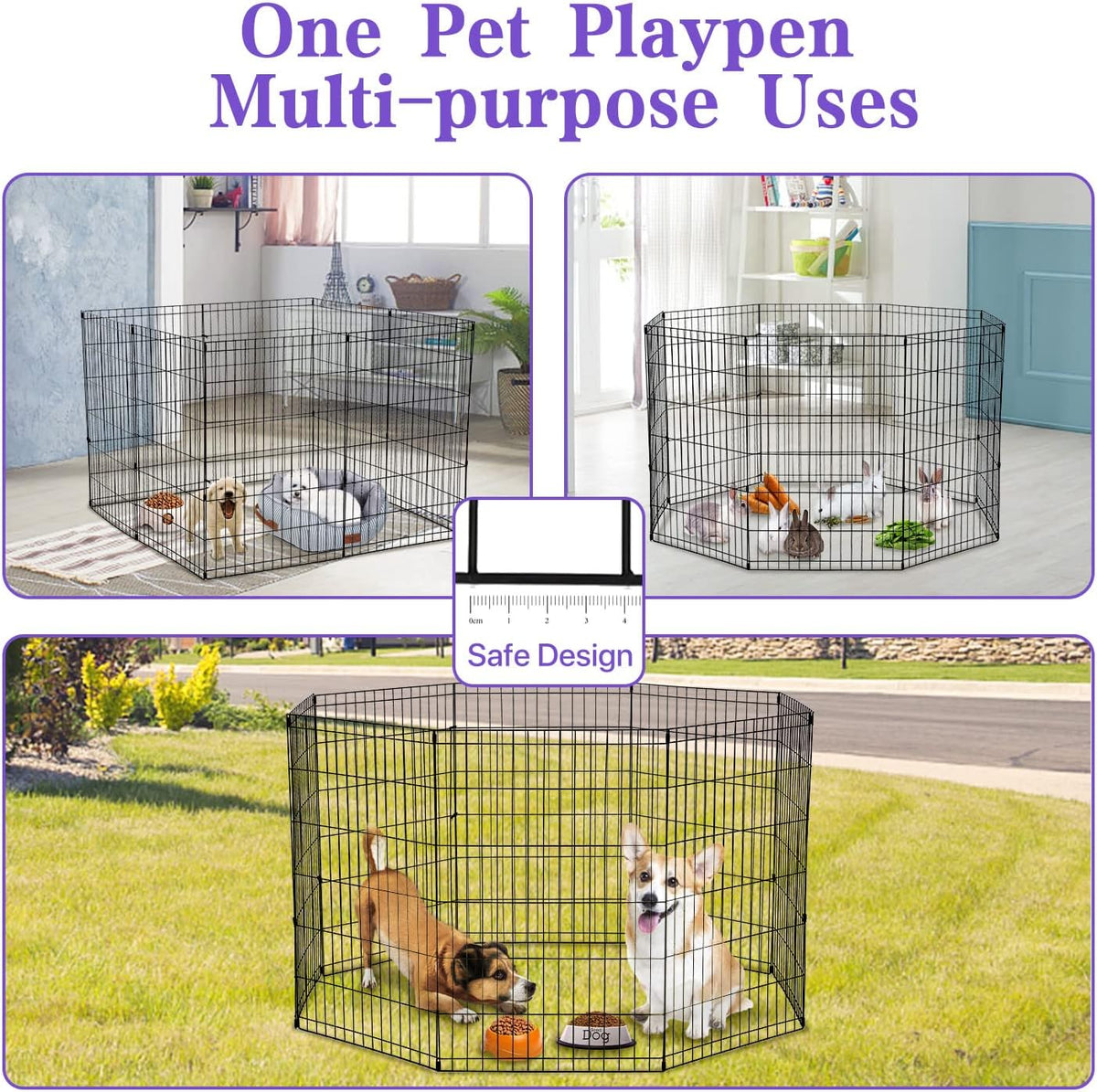 dog playpen for small medium large dogs, 24"/, close-up detail
