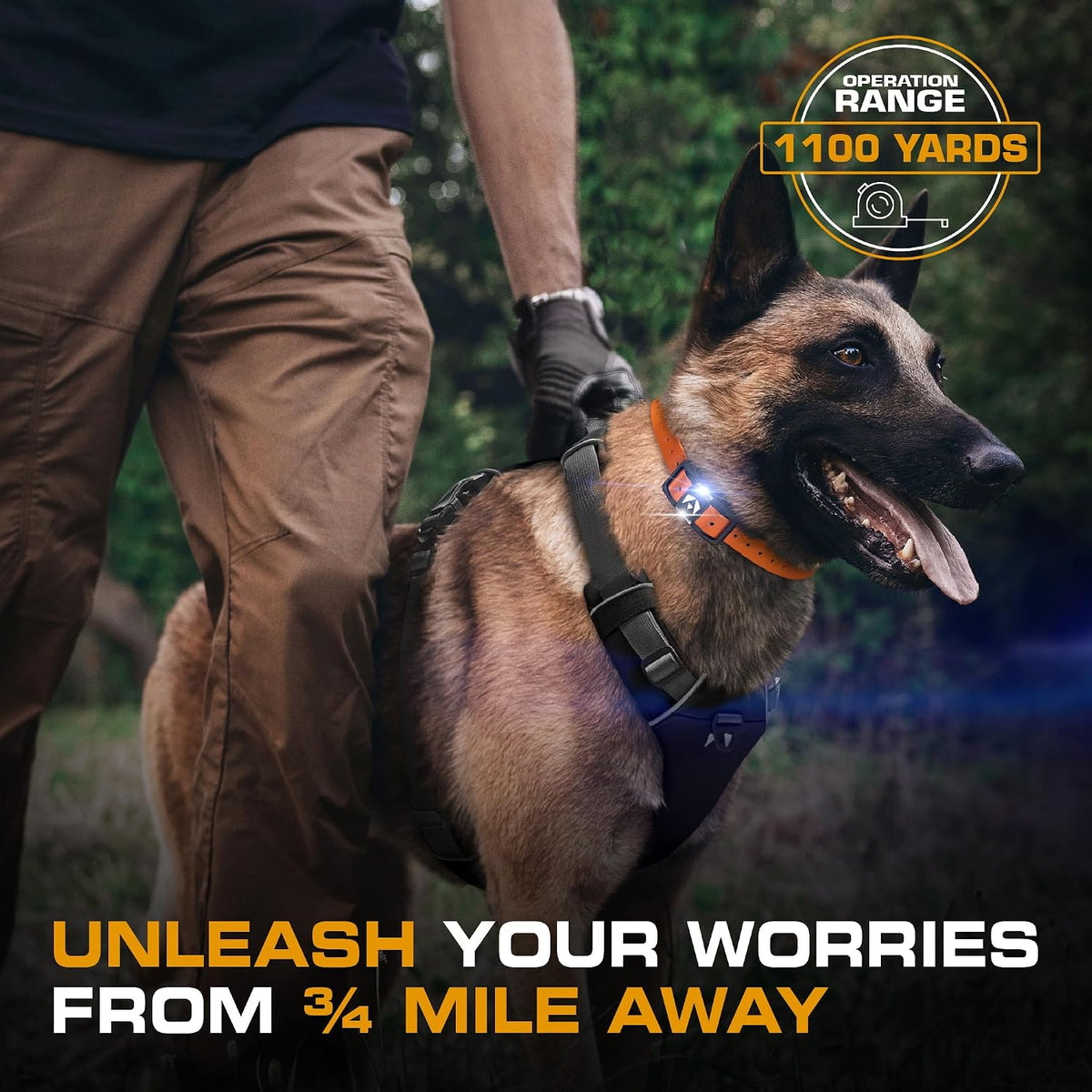 invirox ultra k9 dog training collar with remote showing dimensions