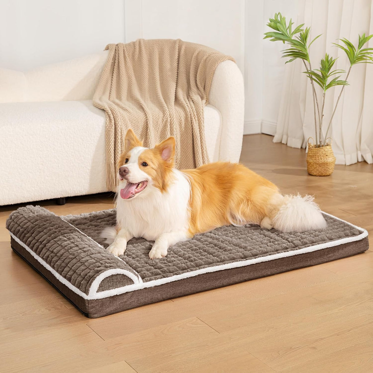 orthopedic large dog bed pillow pet sofa bed shown in use