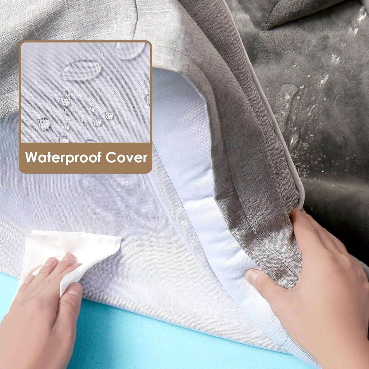 eheyciga orthopedic dog beds large sized dog, waterproof, close-up detail