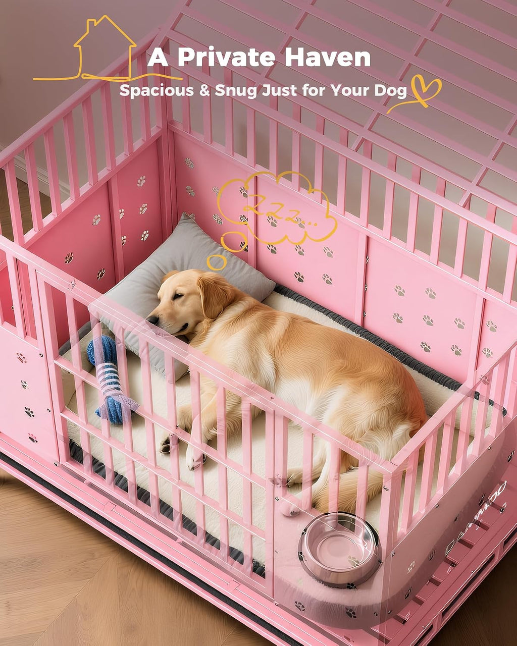 cammoo 48'' heavy duty dog crate/kennel for large, view 9