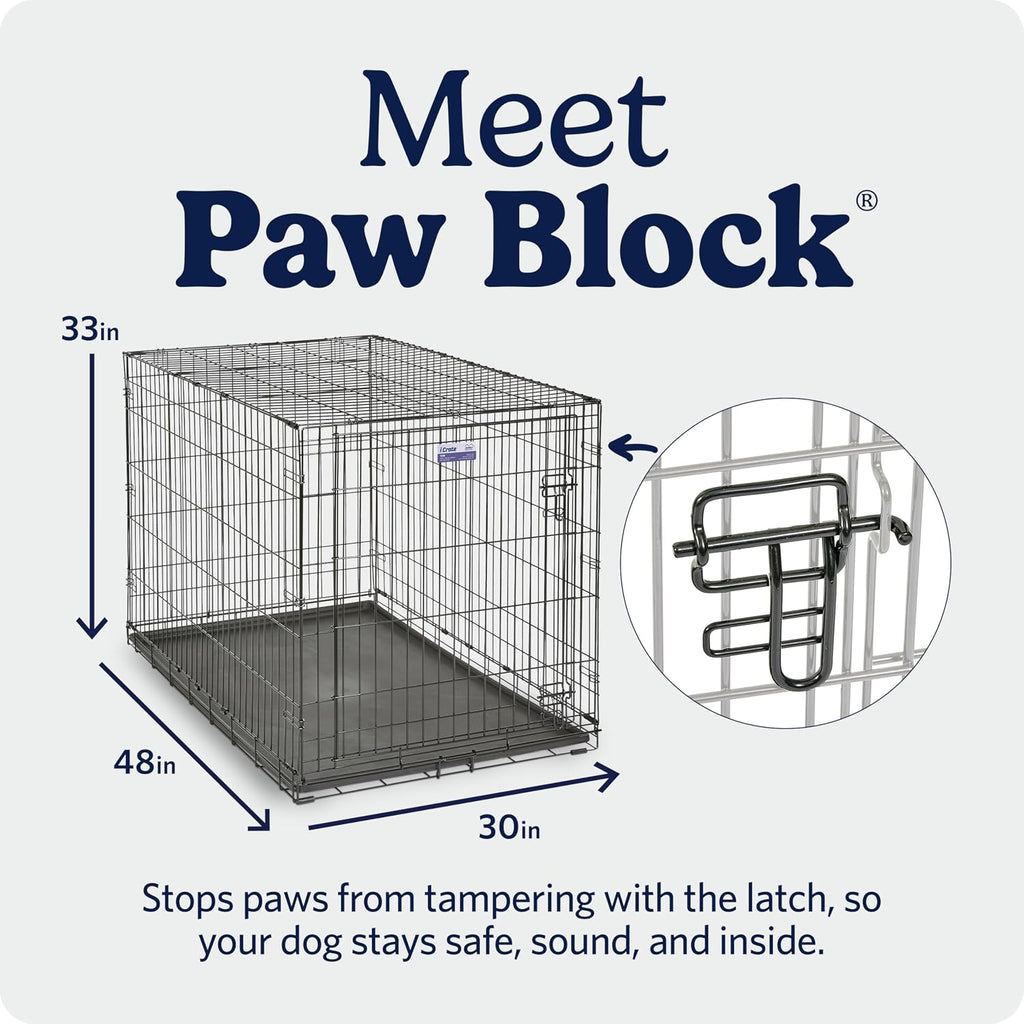 midwest 48-inch single door icrate, for extra-large breeds, side view