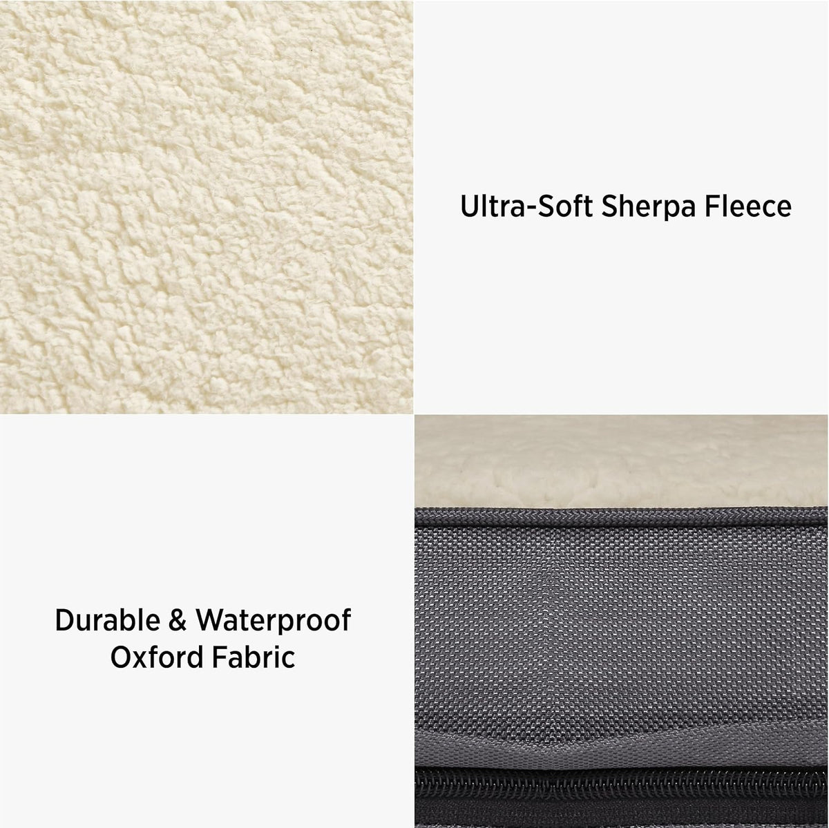 le sure washable egg crate foam plush dog, close-up detail
