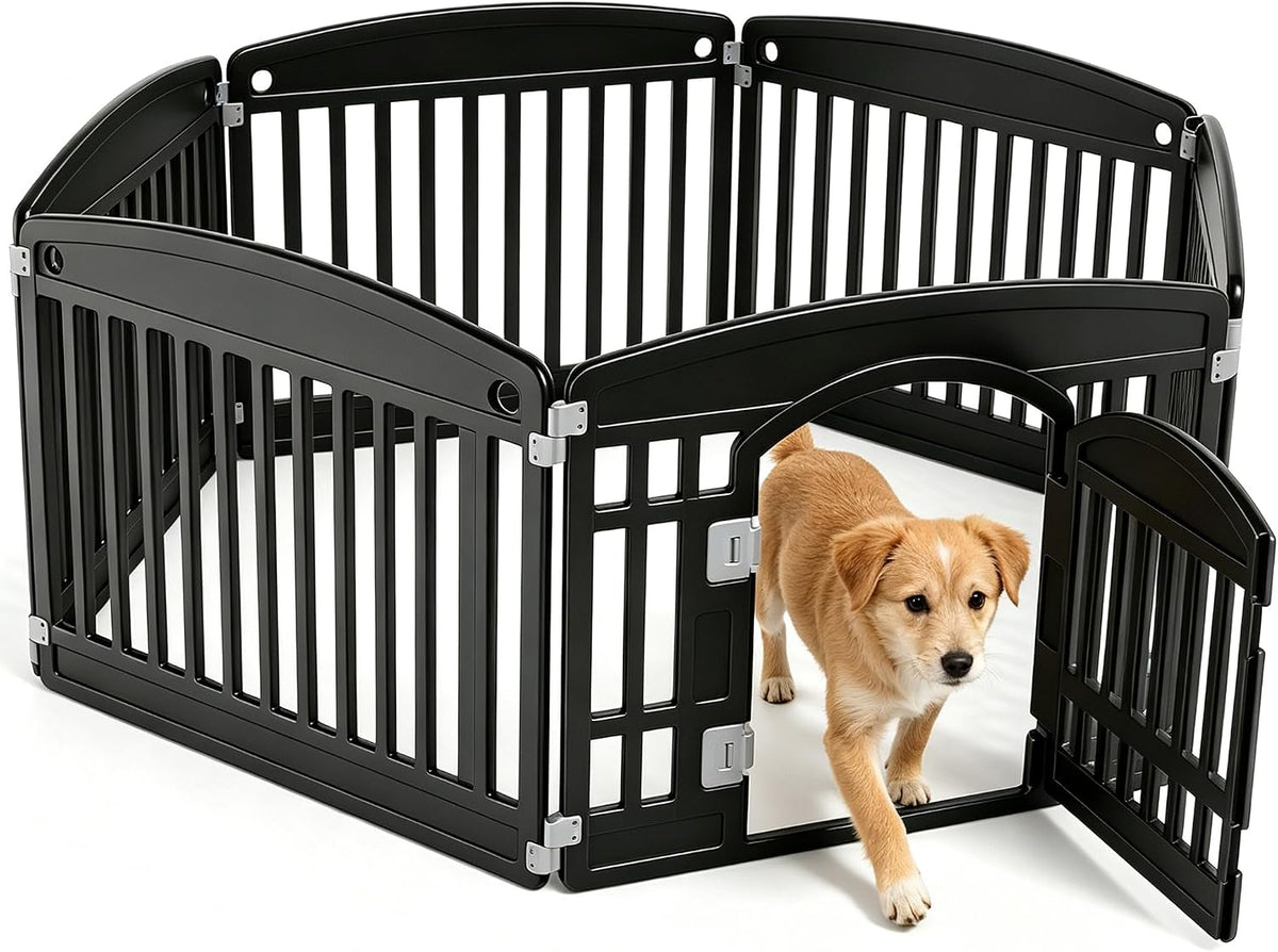 sweetcrispy dog playpen, 6 panels indoor plastic puppy, main product view