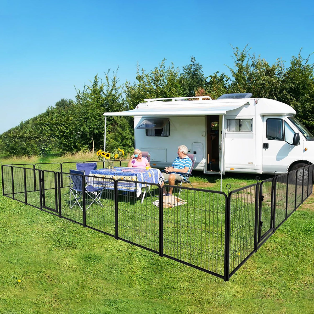 kfvigoho dog playpen outdoor extra wide 24 panels shown in use