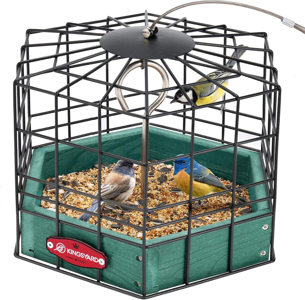 kingsyard squirrel proof platform bird feeder, main product view