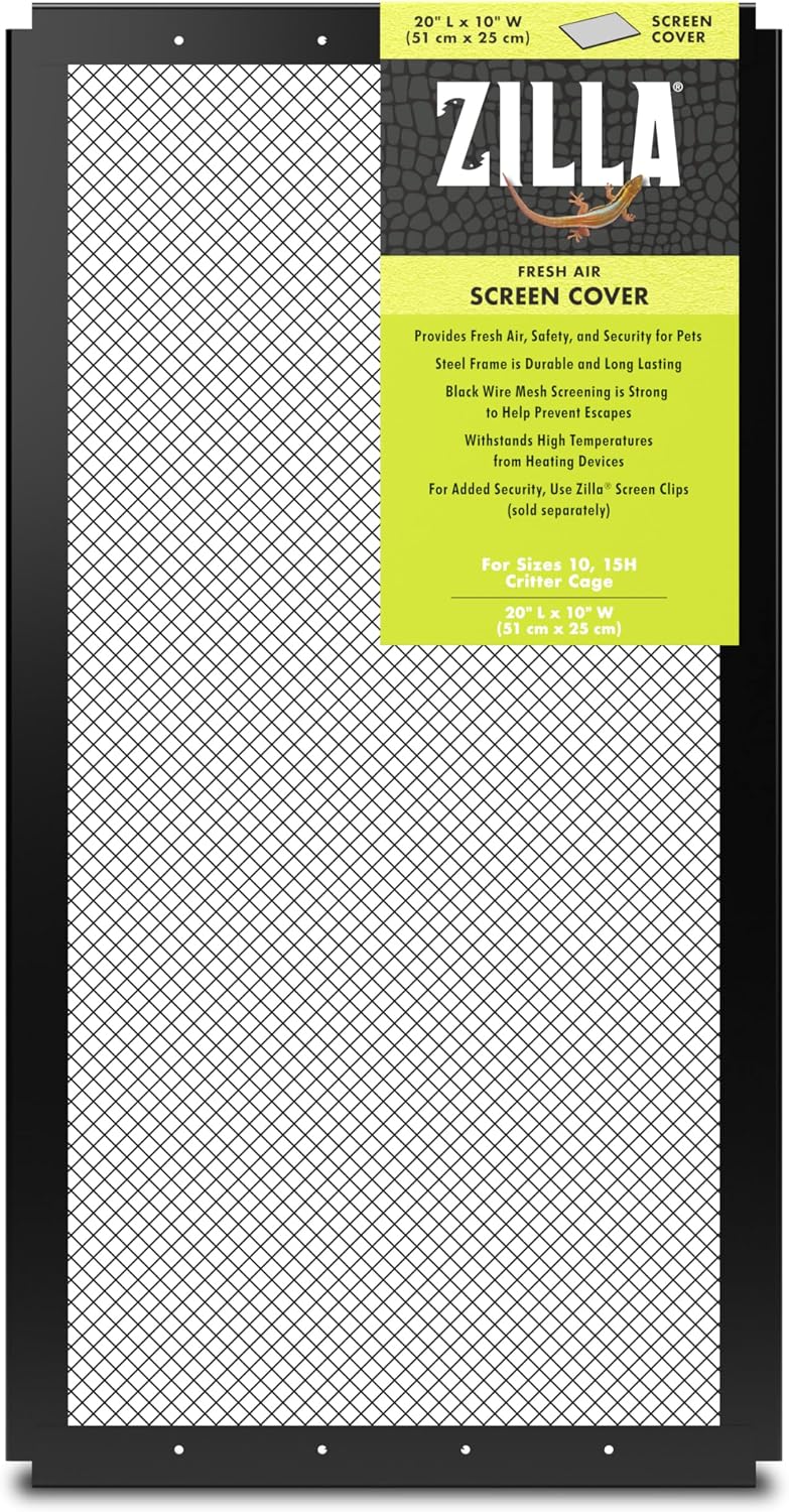 zilla reptile terrarium covers fresh air screen, 20x10-inch, close-up detail