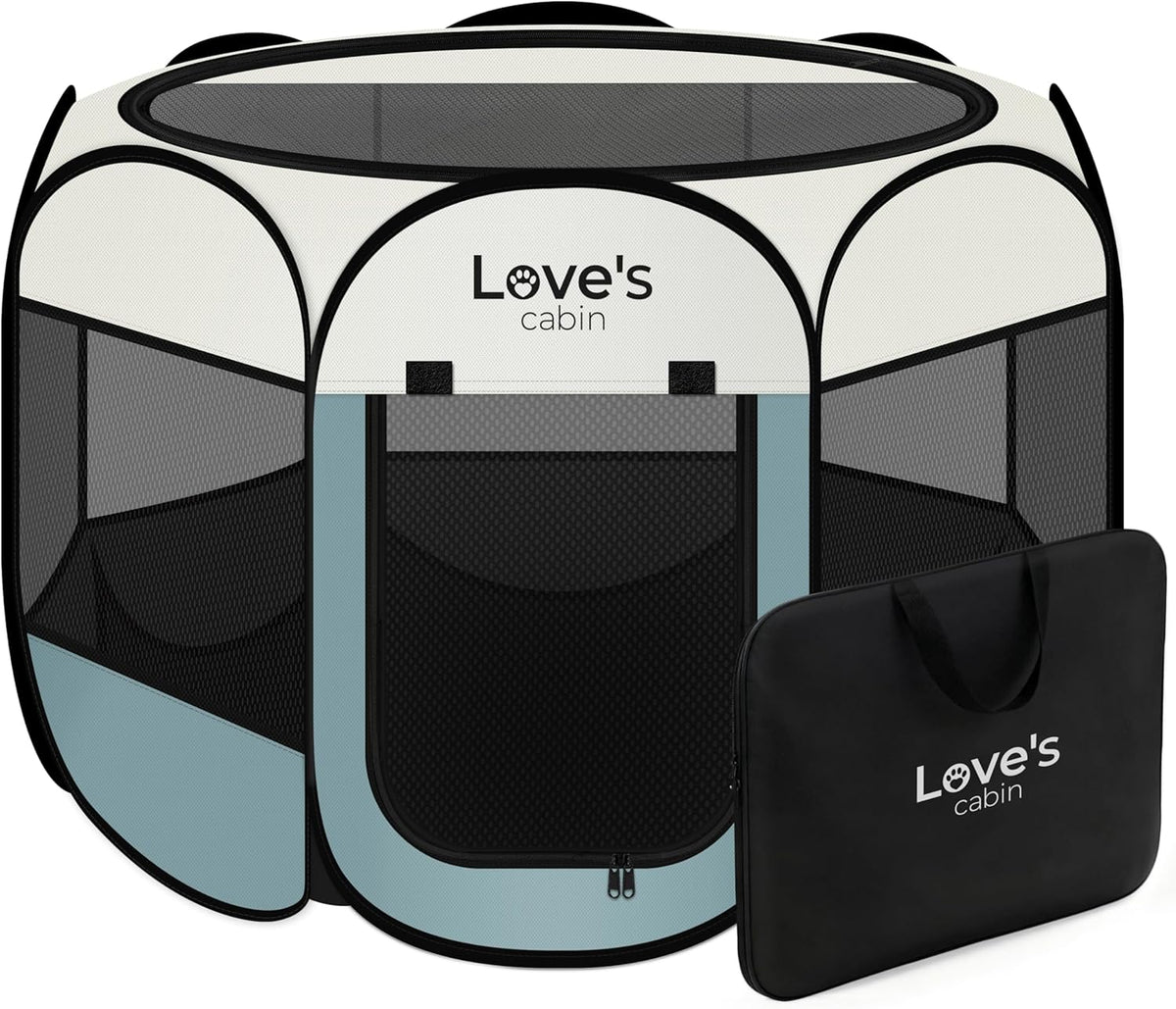 love's cabin pet puppy dog playpen, large dog, main product view