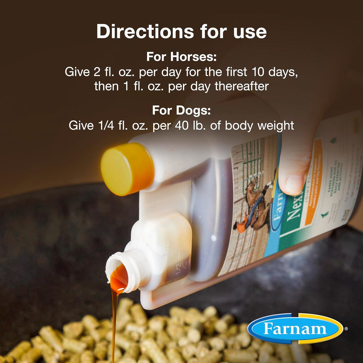farnam next level joint supplement for horses &, side view