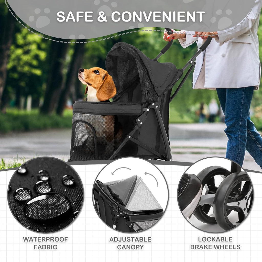 pet stroller for small/medium pets up to 22 shown in use
