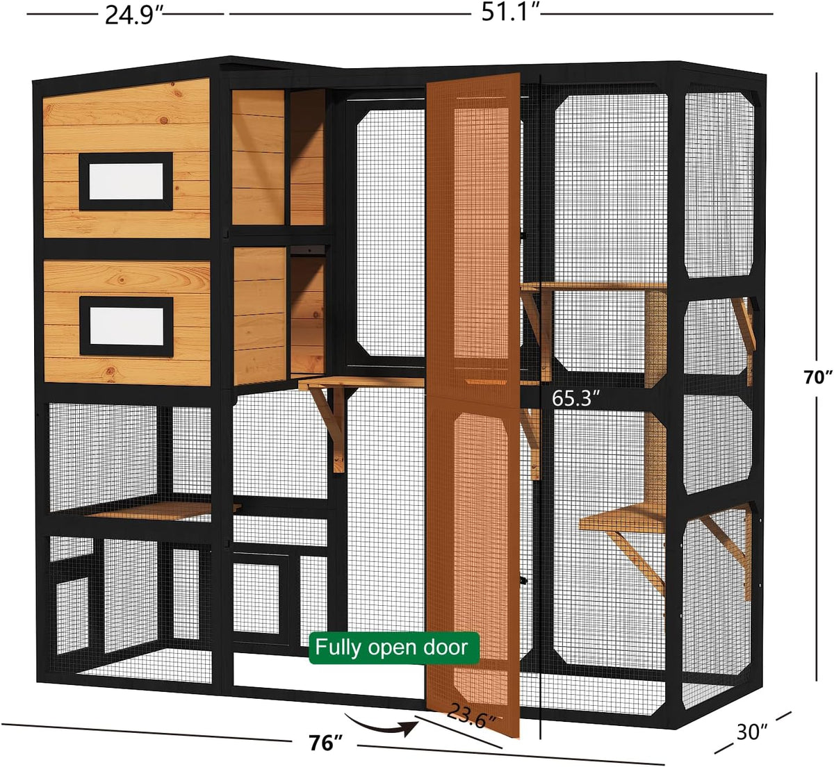 timhaka catio outdoor cat enclosure, 70 inch large, close-up detail