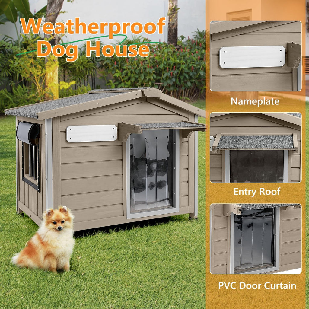 dog house outdoor with openable roof for small, package contents