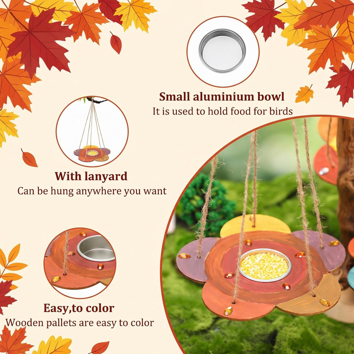 doublefill bird feeder craft kit for kids, diy, close-up detail