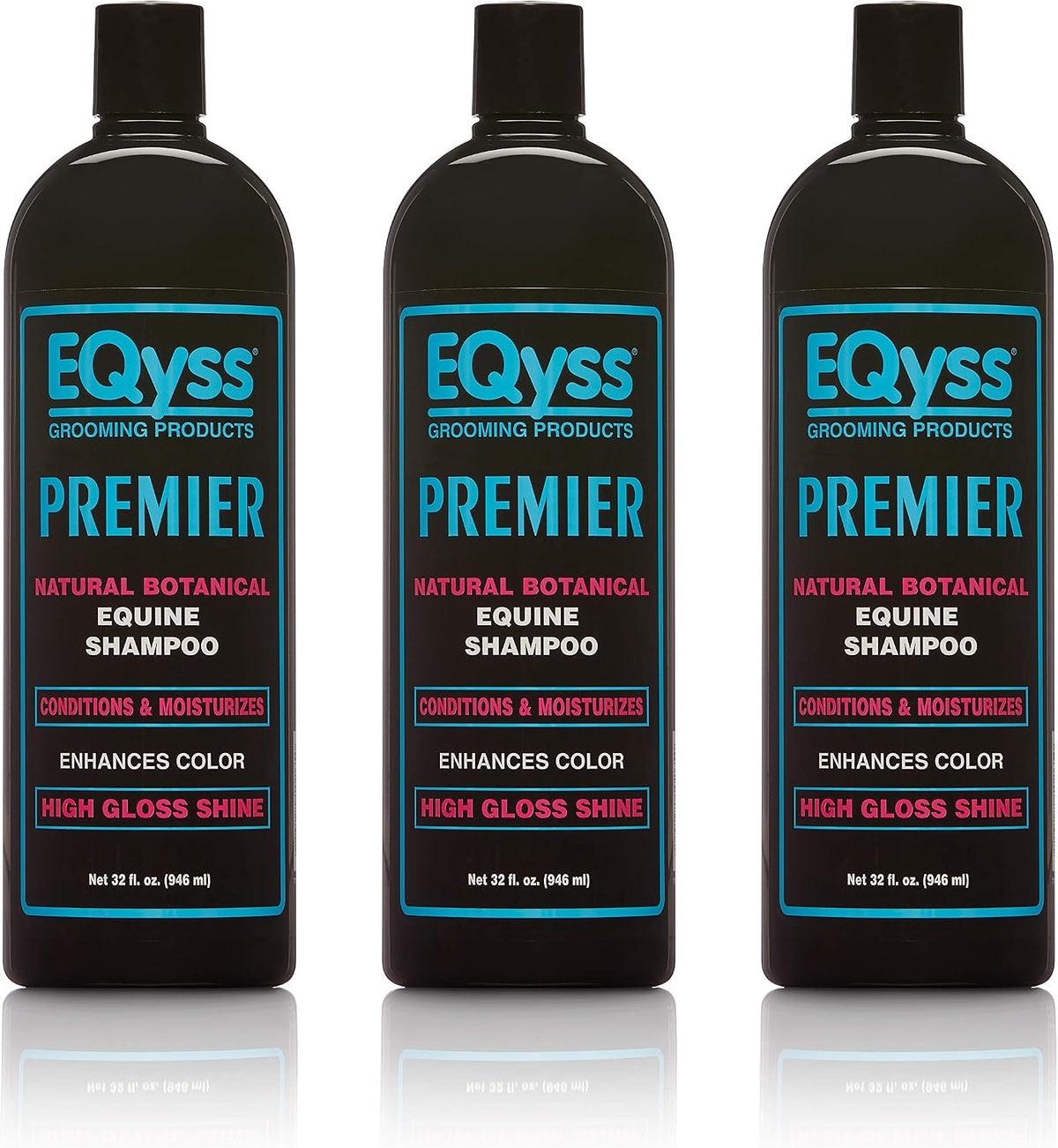 (3 pack) eqyss premier equine horse shampoo, main product view