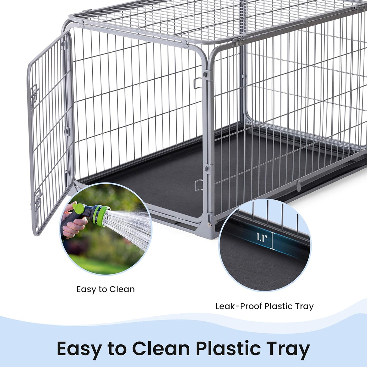zomisia collapsible dog crate for medium dogs, package contents