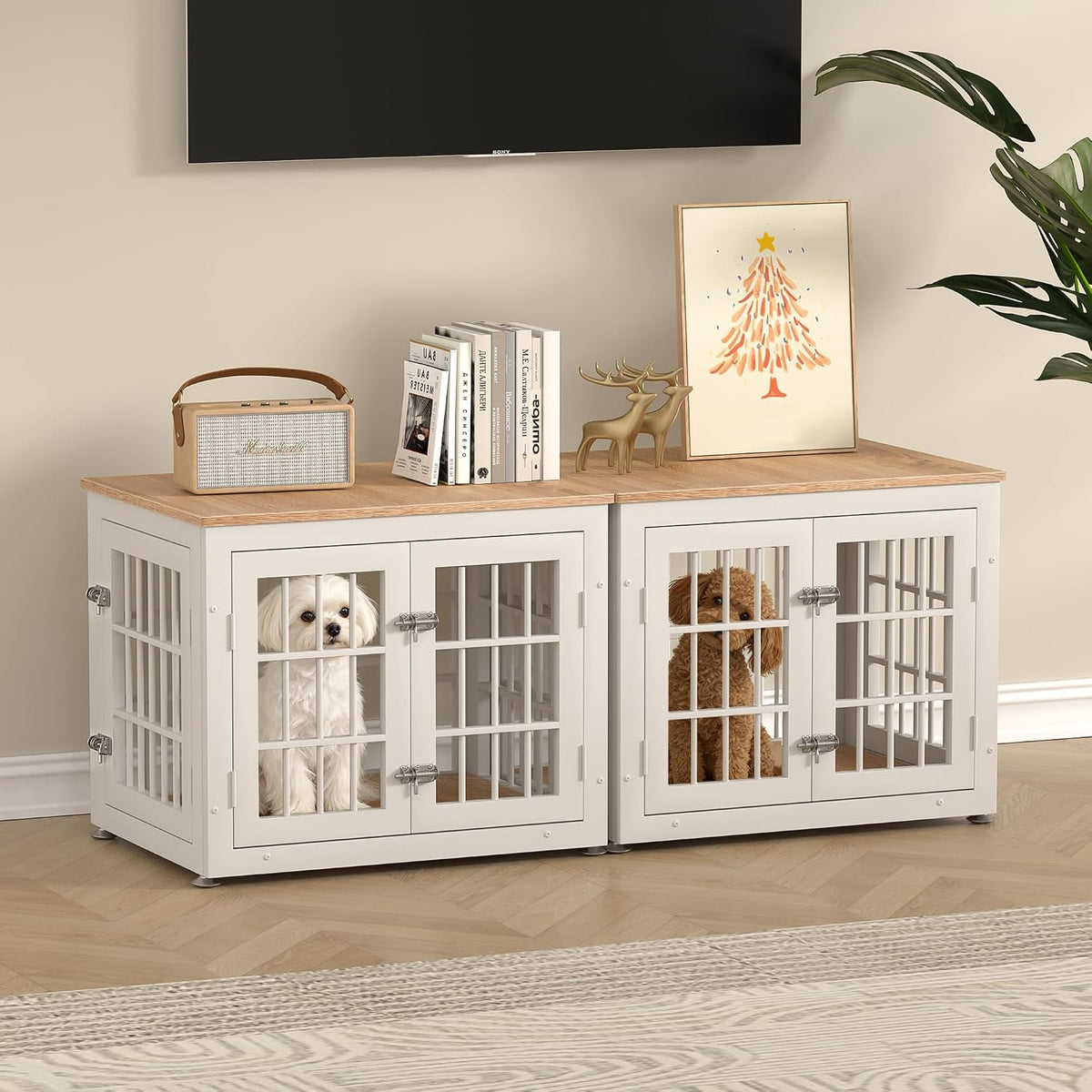 rehomerance 26" heavy duty dog crate furniture for, front angle view