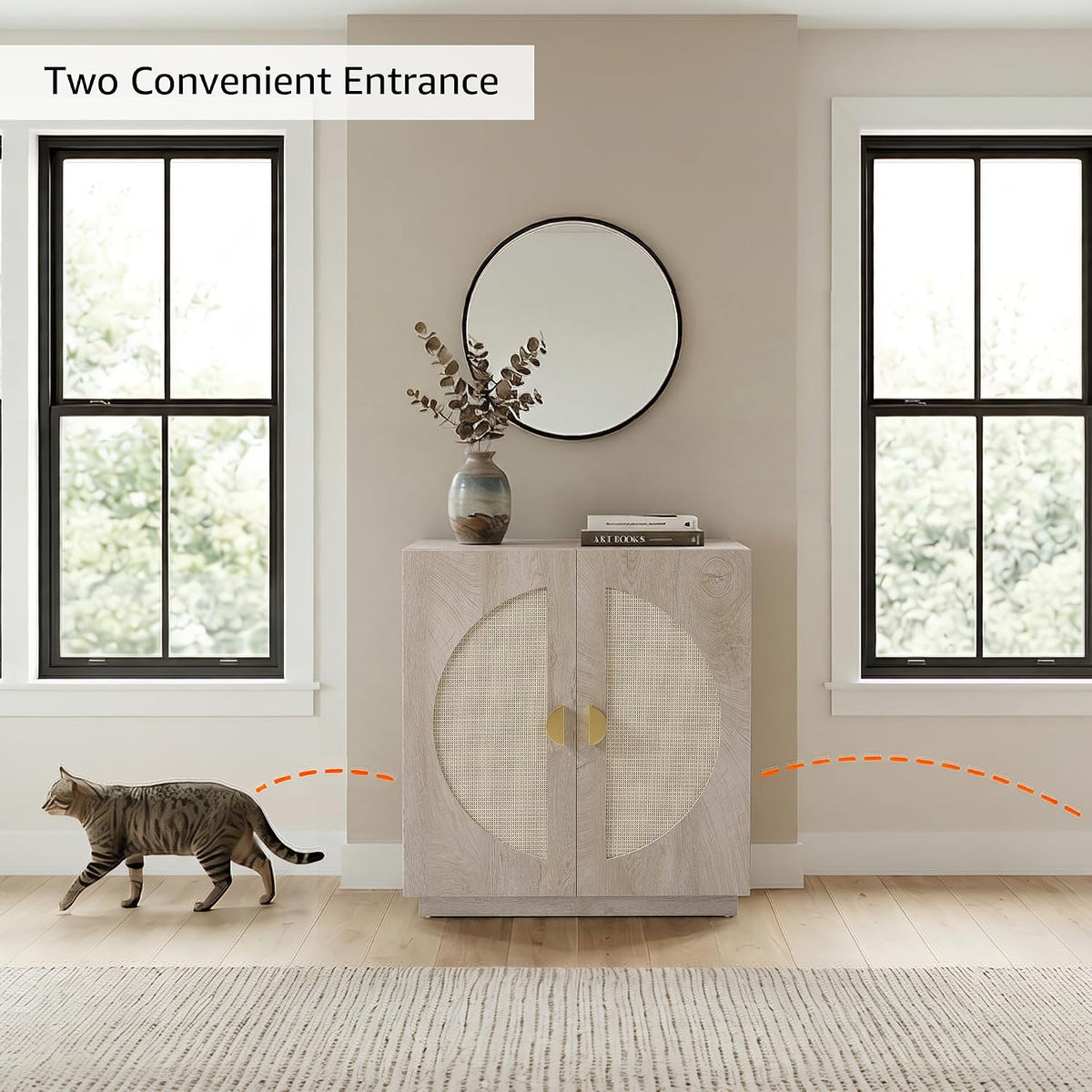 unipaws tall cat litter box enclosure for tall, close-up detail