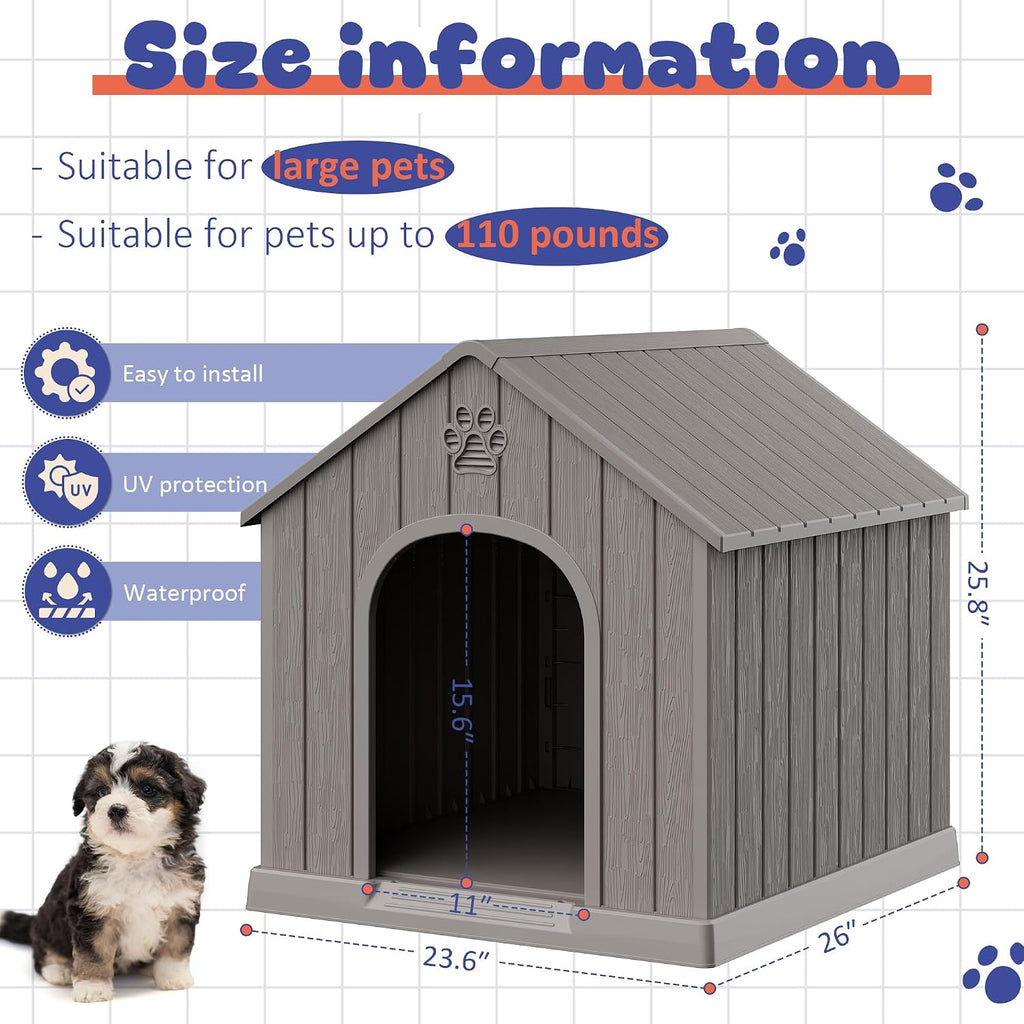 bifanuo outdoor indoor dog house for small &, front angle view