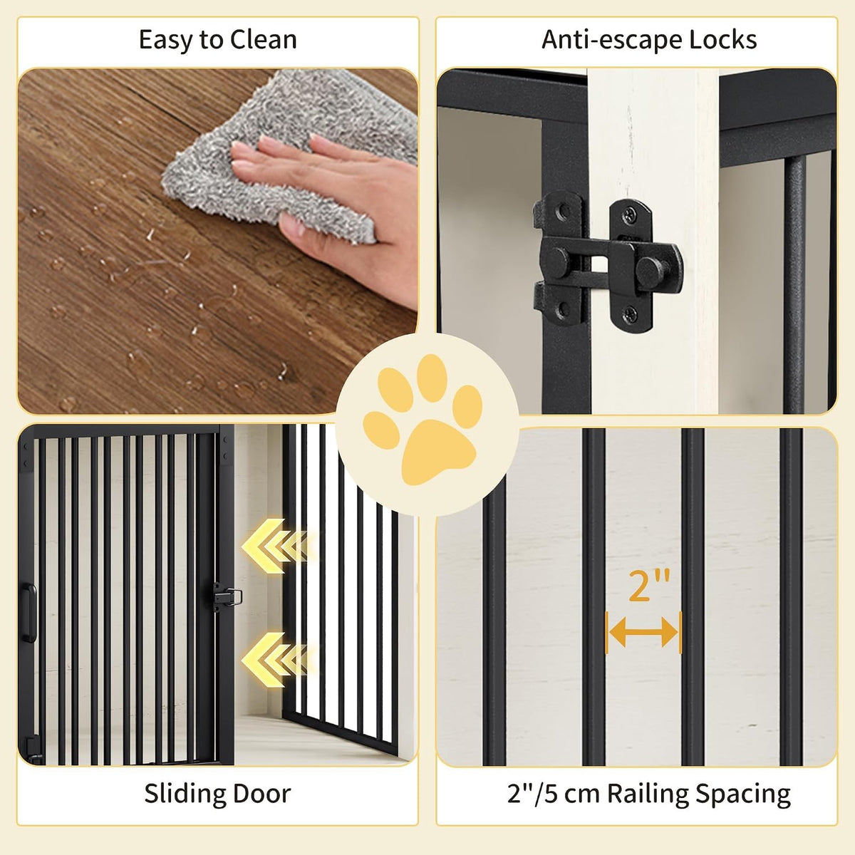 hzuaneri 27.2 in s dog crate furniture indoor showing dimensions