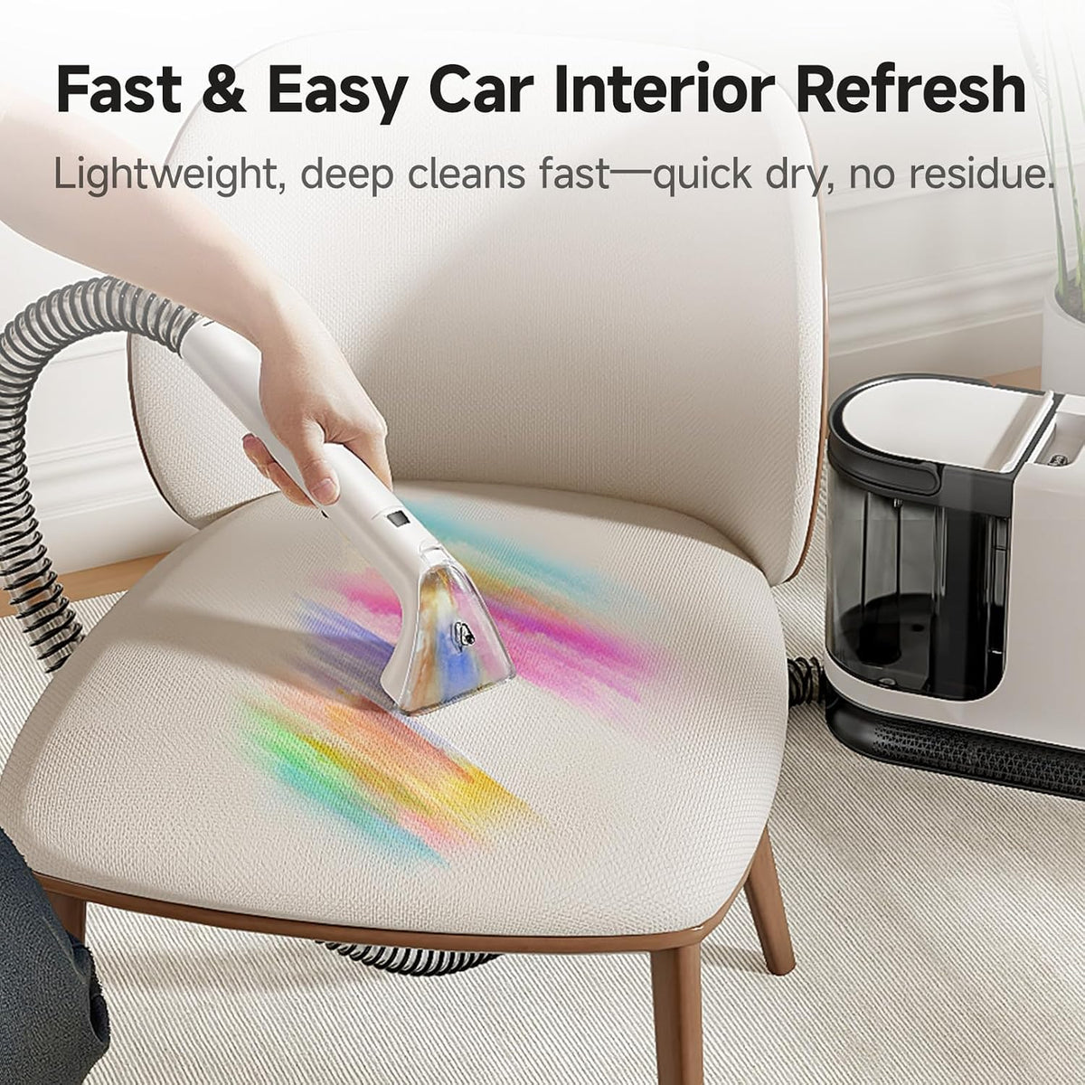 uwant carpet cleaner machine with powerful suction for, side view
