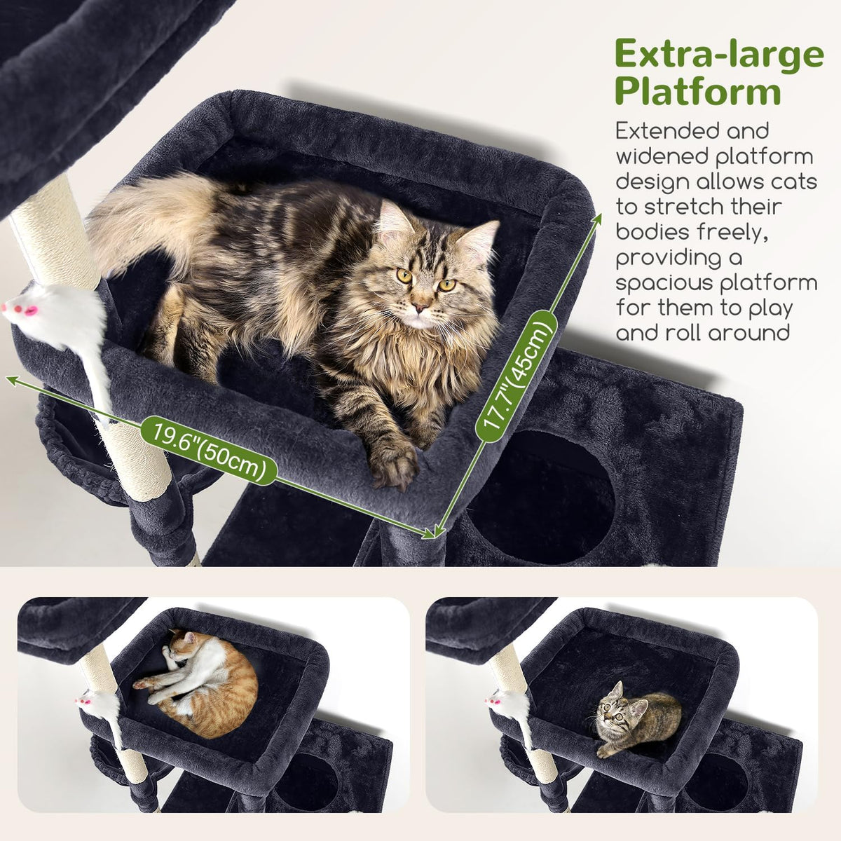 globlazer extra large cat tower for big cats, close-up detail