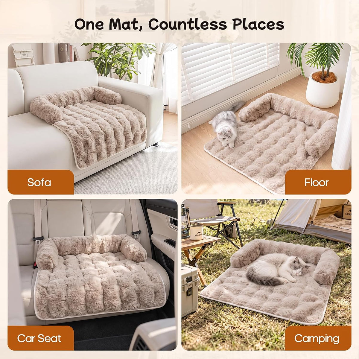 calming dog bed mat, fluffy plush couch cover, package contents