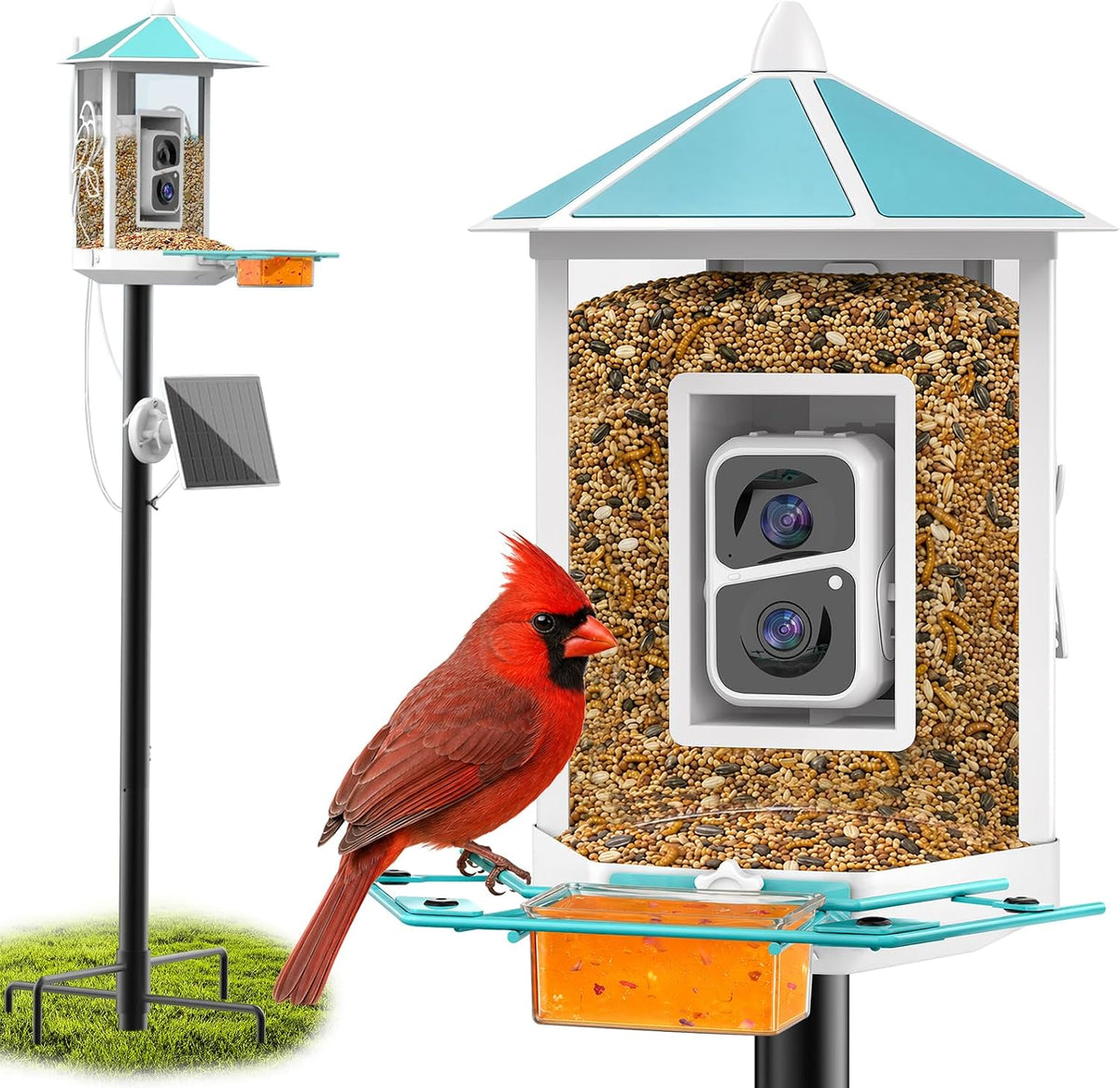 onlyfly metal bird feeder with camera and 74.5, main product view