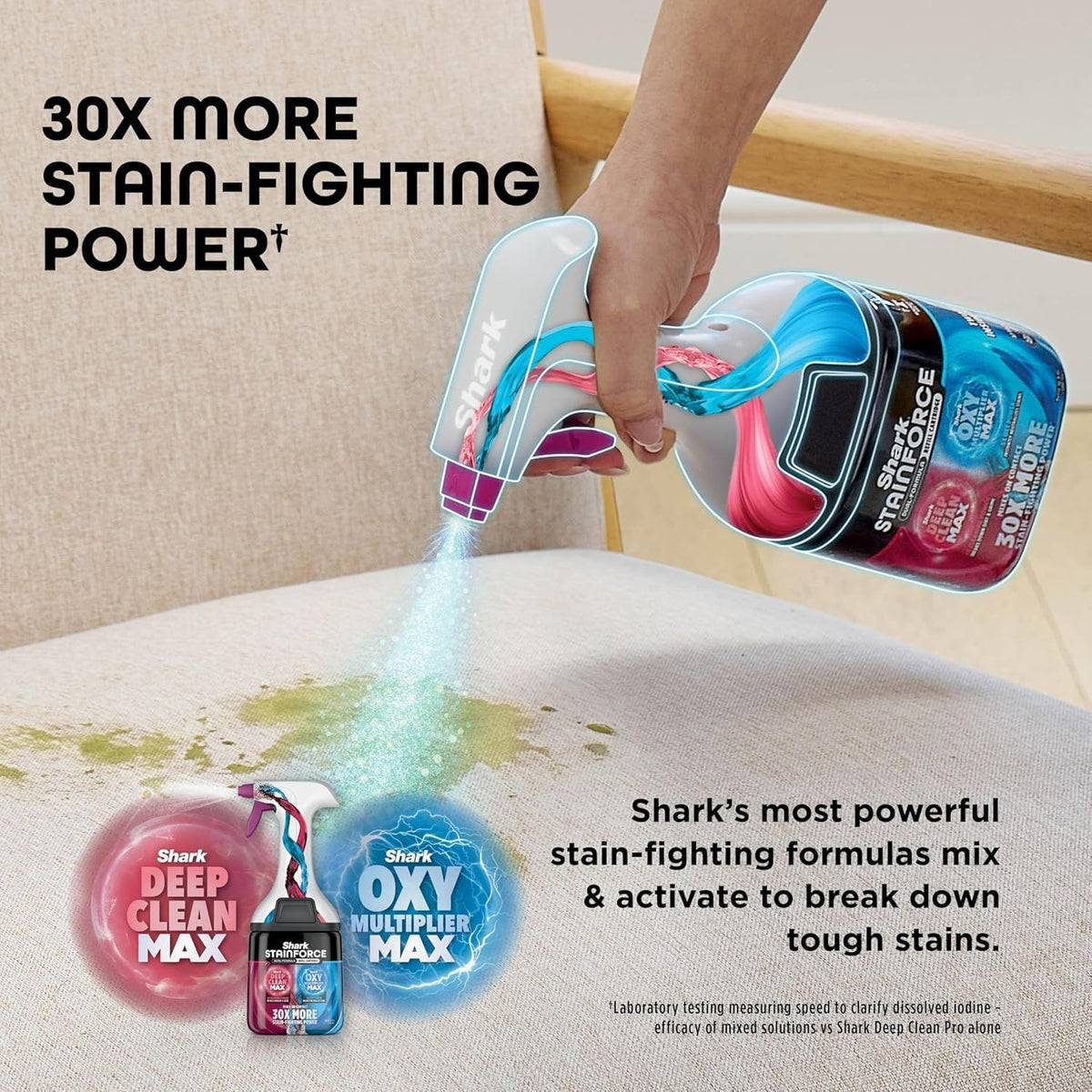 shark stainforce hx100ukt cordless stain cleaner, lightweight and, side view