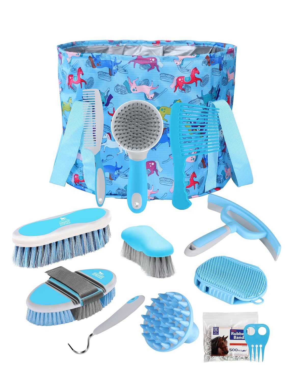 harrison howard horse grooming kit, 11-piece horse brush, main product view