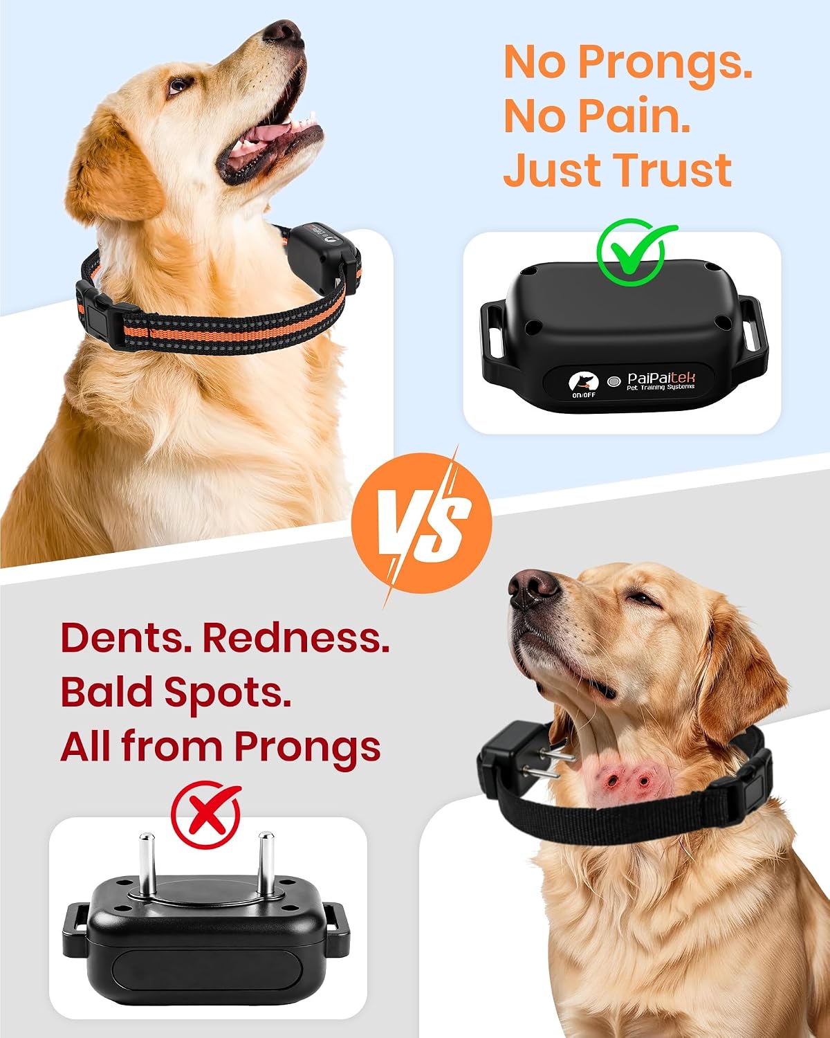 2 dogs no shock dog training collar with shown in use